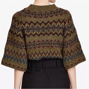 POLO RALPH LAUREN Women's Wool Cashmere Blend Bell Sleeve Crop Sweater Size XL